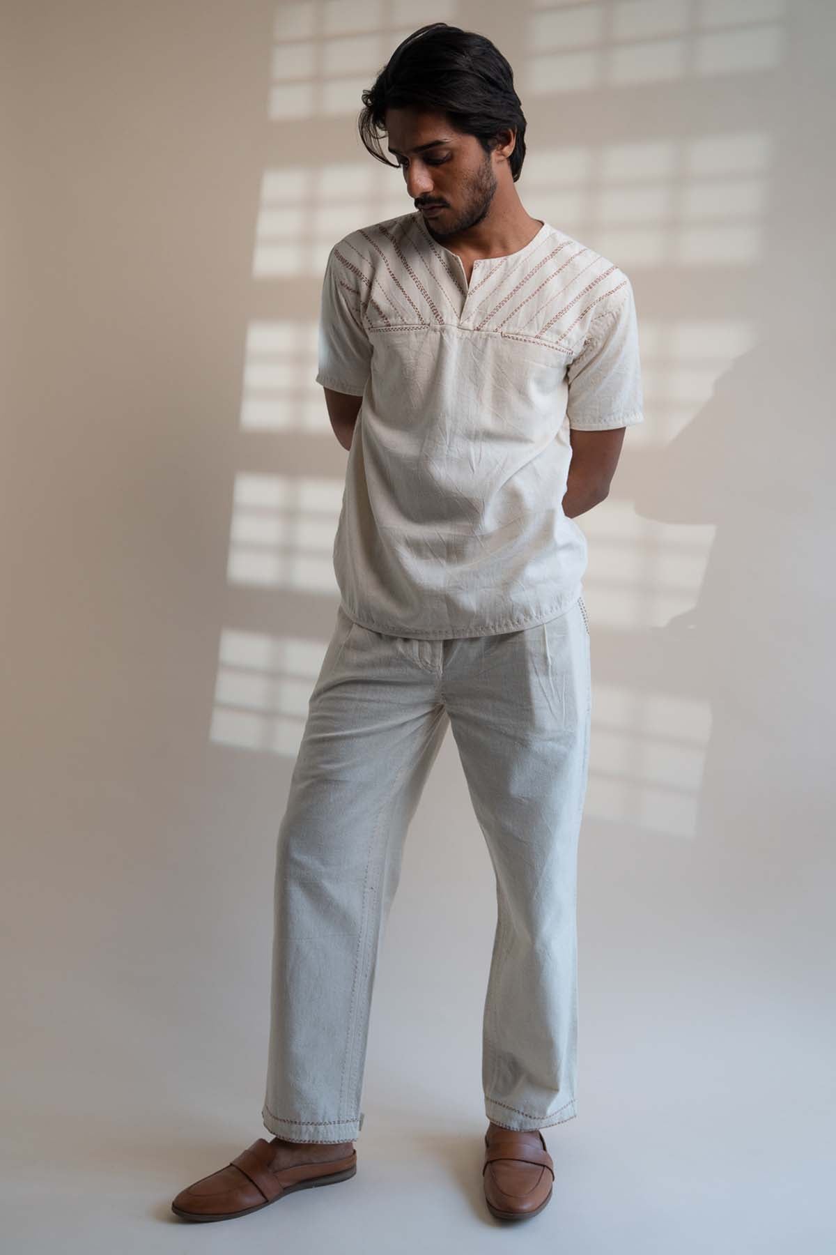 Buy Designer Overlap Placket Cotton Shirt By Lafaani